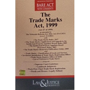 Law & Justice Publishing Co's The Trade Marks Act, 1999 Bare Act 2024